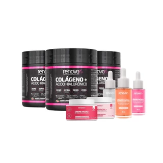 Kit 3 Colágenos Verisol Com Ácido Hialurônico e Biotina + Skin Care - Renova Be