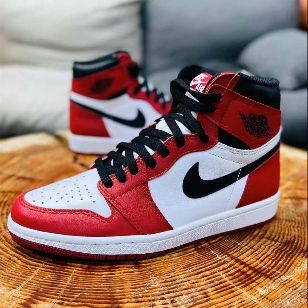 UA Casual Sneakers Air Jordan 1 High Chicago Sapatos De Borracha De Corte Alto Para Homens