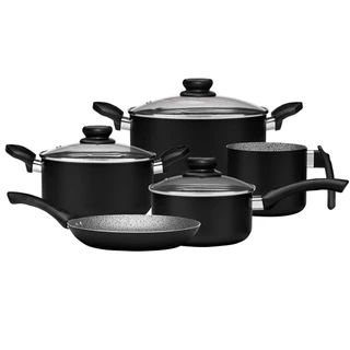 Jogo de Panela Antiaderente Preto Sem Óleo 7 Camadas Premium Stone Panelux em Oferta na Shopee