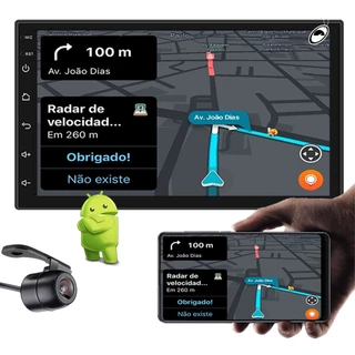 Multimídia 2 Din 7" Polegadas H-Tech HT-7210CA Android + Câmera de Ré