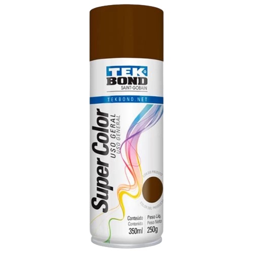 Tinta Spray Super Color Uso Geral 350ml/250g - Marrom - TekBond