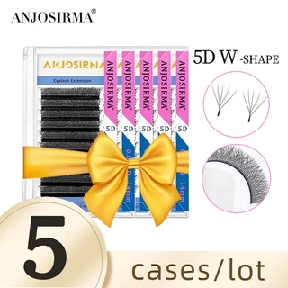 ANJOSIRMA 5pcs 5D W Extensão De Pestanas Rússia Volume Fofo Premadeado Ventiladores Trevo Faux