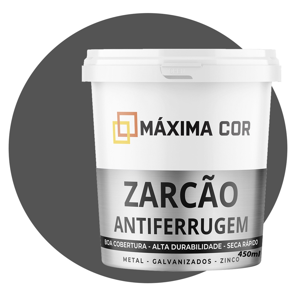Zarcão Cinza Antiferrugem Metais e Portões MáximaCor 450ml