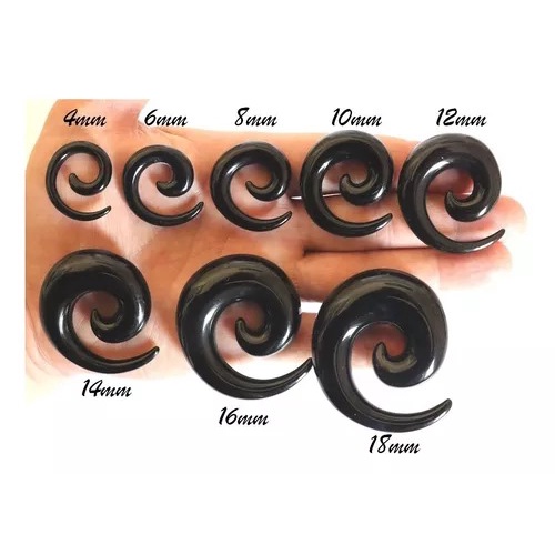 Alargador Espiral Acrílico Preto