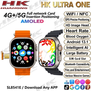 AMOLED HK Ultra ONE Smartwatch Relógio Inteligente Com Slot Sim E Câmera Wifi Android NFC Homens Tela Full Touch Screen Mulheres Assistir S8 À Prova D'água APP Store Pagar BDU0