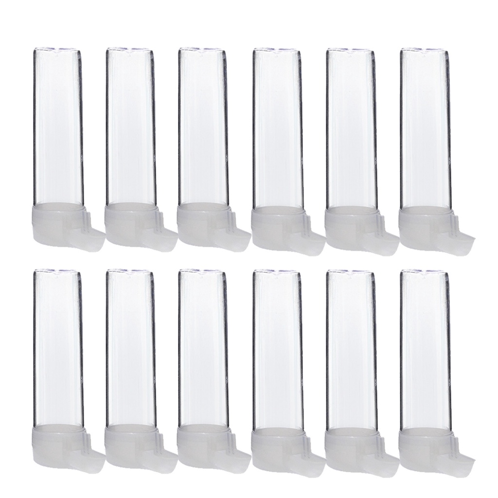 Kit 12un Bebedouro Grande Similar Reto 75ml Jel Plast - Passaros/Gaiola