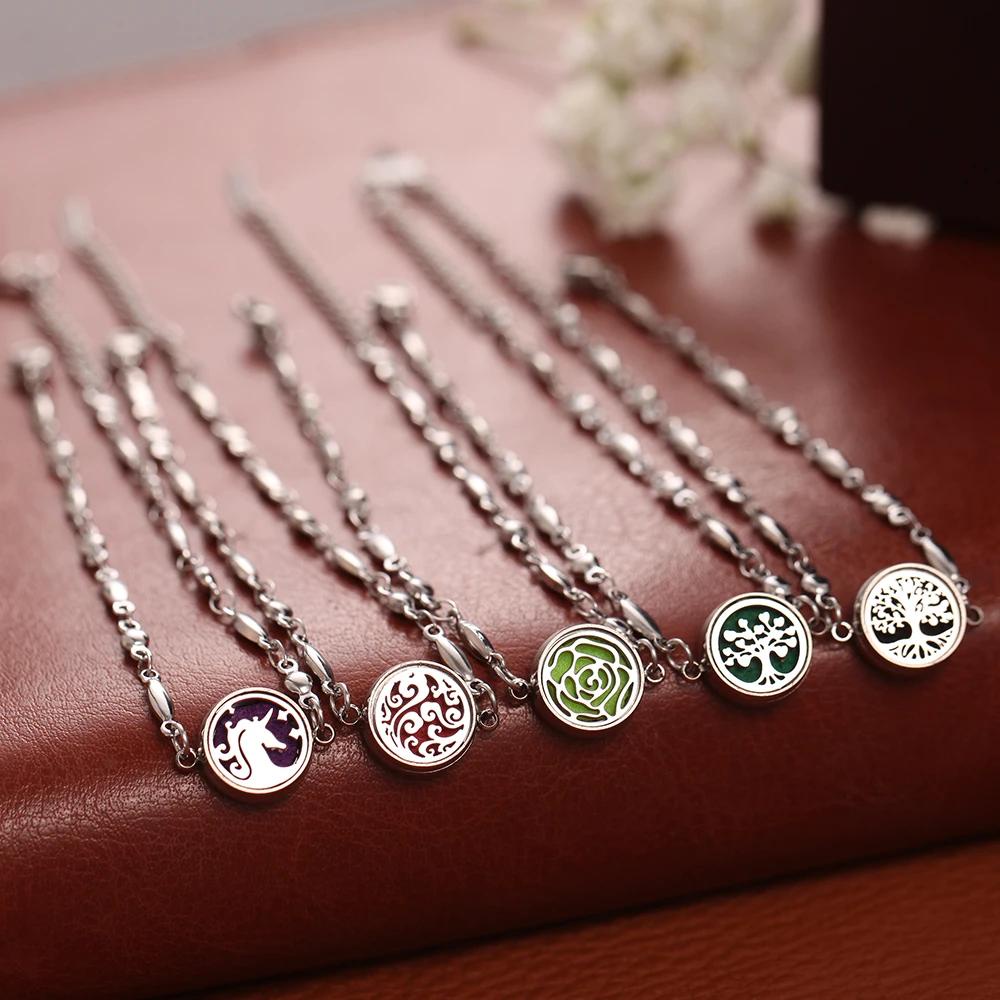 Pulseira Difusora De Aromaterapia Aroma De Aço Inoxidável Jóias Difusoras 12mm Óleo Essencial Para Mulheres