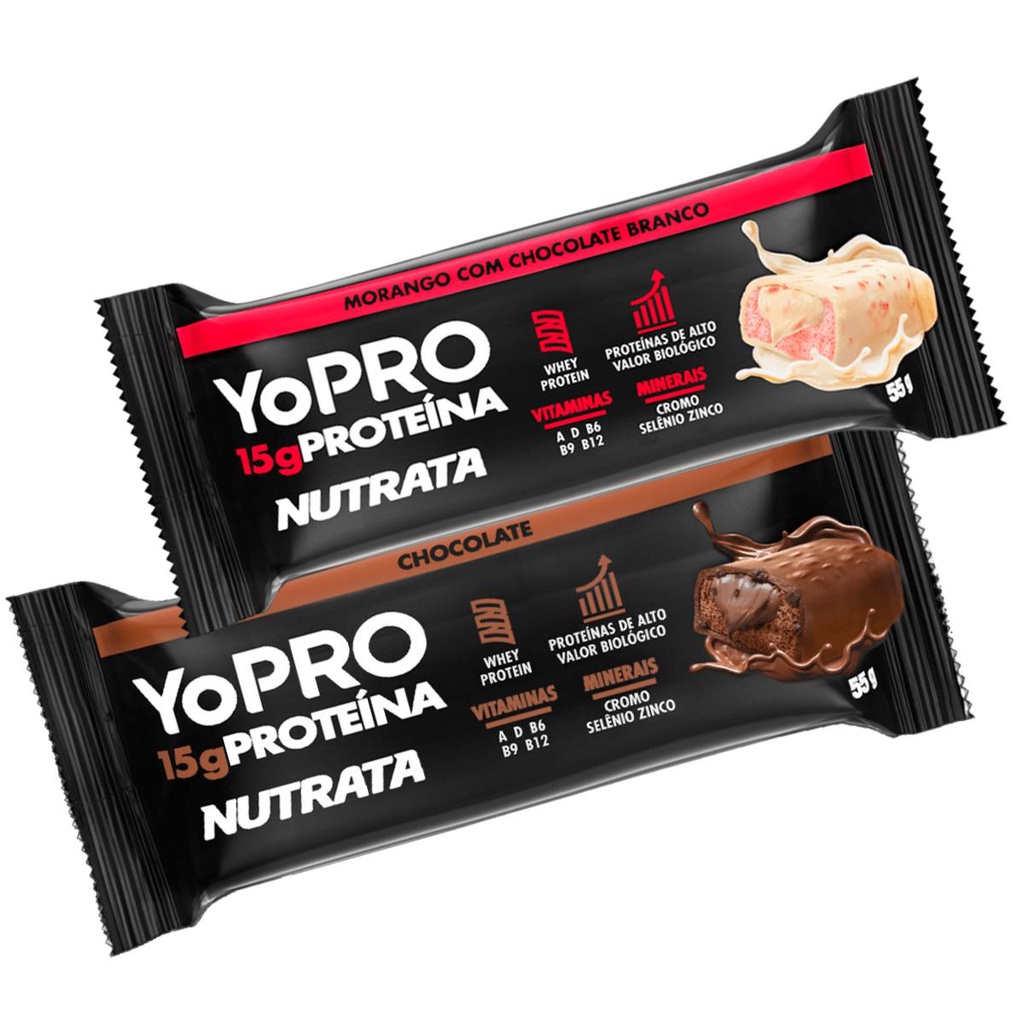 Barra de Proteína YoPro 55g 12 Unidades Nutrata | Shopee Brasil