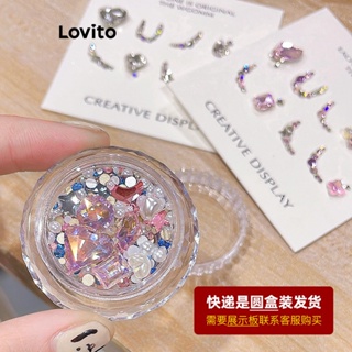 Lovito Beauty Pearls Strass 10 Peças De Unhas Artificiais Para Mulheres LBT01050
