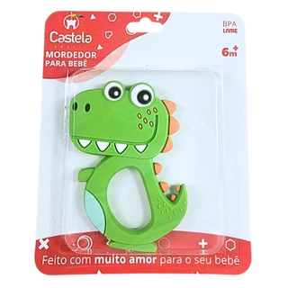 Mordedor Massageador de Gengivas Macio Dinossauro Livre Bpa Infantil Castela