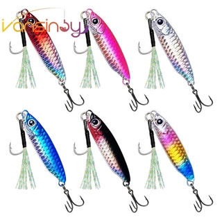Pesca 7g/10g/15g/20g/25g Isca De Anzol Giro A Laser Metal Jig Umpan Fundição Colher De