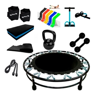 Kit Aeróbico Mini Jump + halter 2kg + caneleira 3 + step
