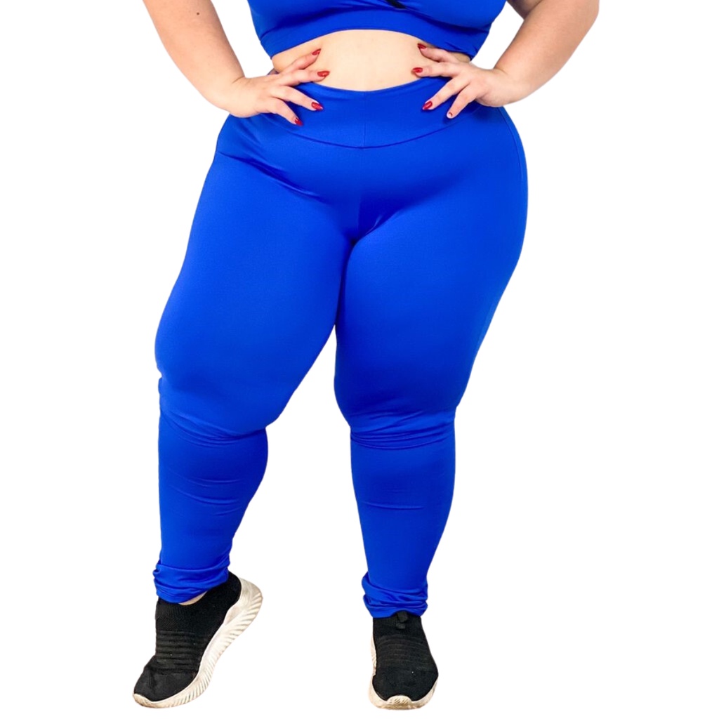 Legging Colmeia Texturized Royal, Legging Plus Size Academia