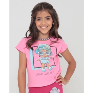 Blusa Infantil Estampa Lol Surprise Rosa Claro