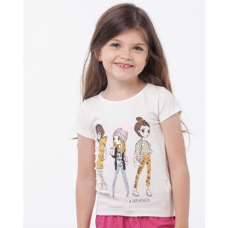 Blusa Infantil Estampa Girls Branca