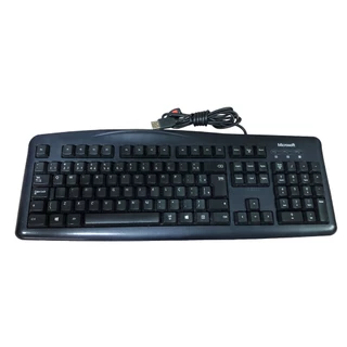 Teclado USB Microsoft Keyboard 200 Preto Computador PC com teclas apagadas