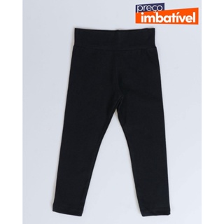 Calça Legging Bebê Básica Lisa Preta