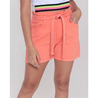 Short Sarja Feminino Clochard Laranja Claro