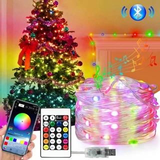Pisca Fio Fada Luz Led Cordão Decoração Enfeite Natal Colorido RGB 10 Metros Bluetooth com Controle