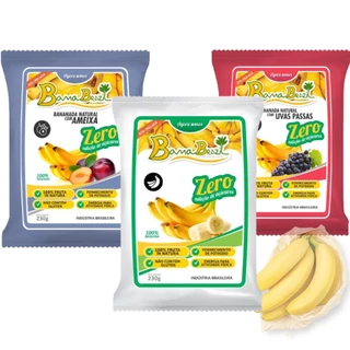 Kit Bananada - 3 unidades 230 g-Uva Passa, Ameixa e Natural