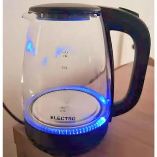 Jarra elétrica de vidro com led azul vidro temperado 110v e 220v - Chaleira Elétrica - PRETA - ENVIO IMEDIATO
