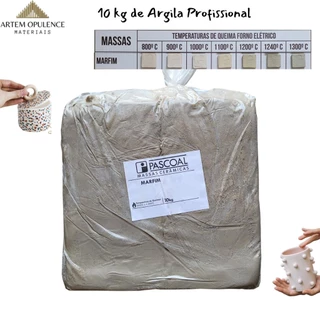 Argila Profissional Marfim para Cerâmica Escultura Queima Forno 10 kg