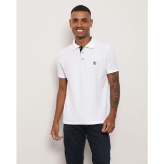 Polo Masculina Piquet Manga Curta Branca