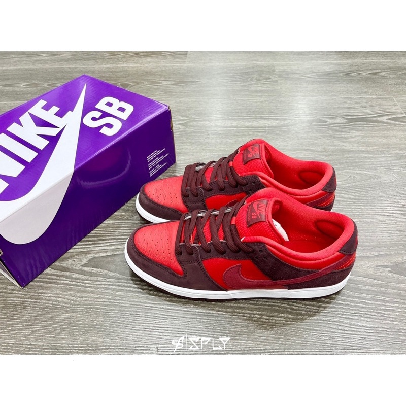 Alta Qualidade NK SB Dunk Low Cherry Burgundy Sapatos Casuais