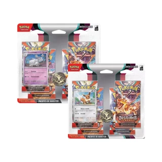 Blister Quadruplo Eevee Houndstone Obsidiana em Chamas Quadri Quadripack Pokemon TCG Carta