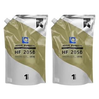 2x Pó p/ Toner High Fusion HF 2050 1Kg - Preto