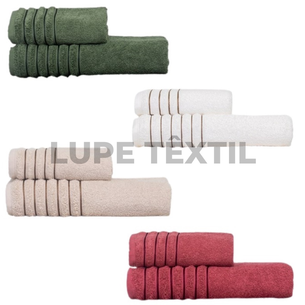 Jogo de Toalhas (1 Banho + 1 Rosto) Grande Gigante Grossa Felpuda Macia 100% Algodão Superluxo