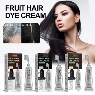 EELHOE Tintura De Cabelo Sem Oxigênio De Hidrogênio Não Precisa Ser Misturada Para Tingir Cabelos Brancos , Frutas Vegetais , Pente De Pretos , Uma Única Dose É Fácil De Desbotar