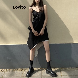 Lovito Vestido Casual Liso Sem Costas Para Mulheres LNA40065