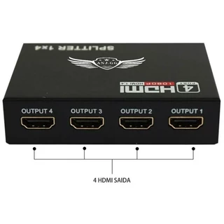 Splitter Distribuidor de Imagem HDMI 1x4 Divisor Full HD 1.4 3D