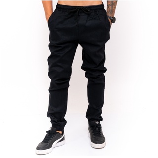 Calça Jogger com Fio Metalizado Bege