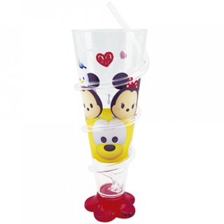 Copo Cone Vermelho Com Canudo Mickey e Minnie 250ml - Disney