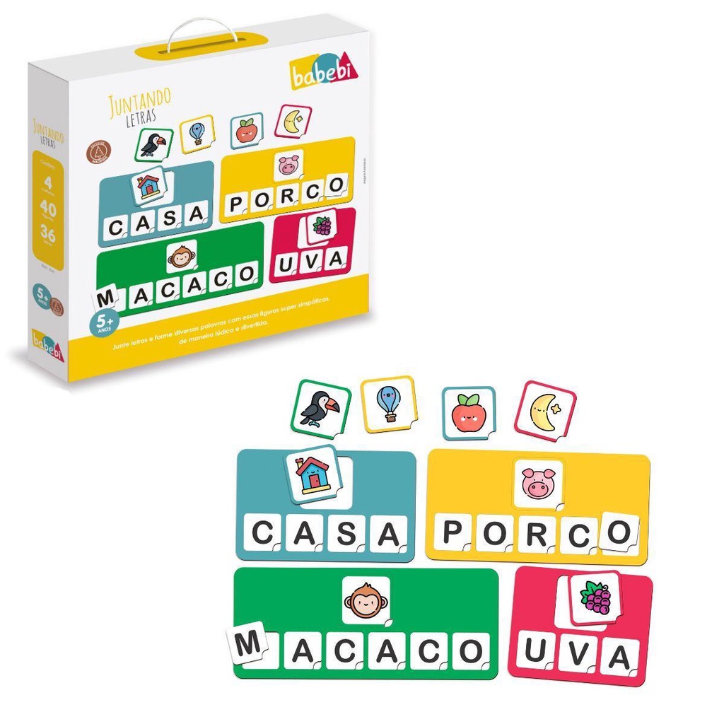 Jogo De Alfabetização Formar Palavras Com Letras Do Alfabeto | Shopee ...