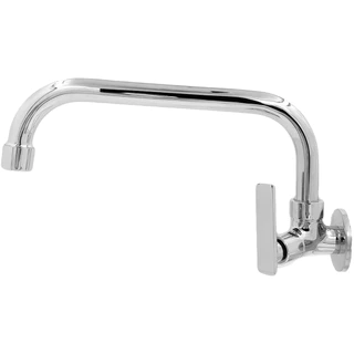 Torneira de Metal Inox de Parede 1/2" Bica Móvel Reta Baixa Corpo e Tubo 3/4 para Cozinha 5069A