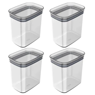 Kit 4 Pote 1,5L Hermetico Organizador Cozinha Transparente