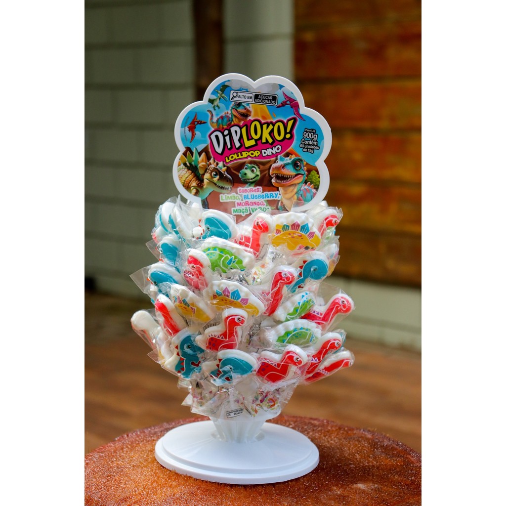 DIP LOKO LOLLIPOP DINO COM 60 UNIDADES DE 15G | Shopee Brasil