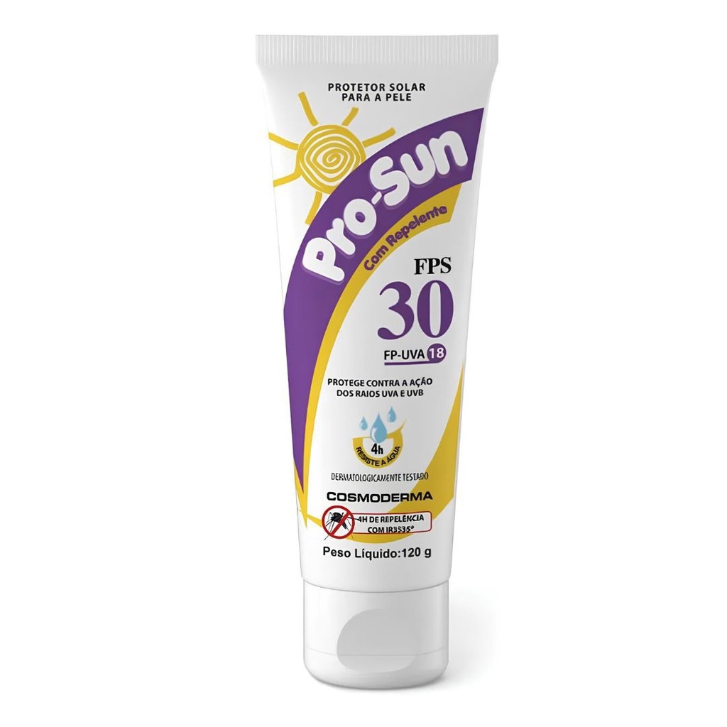 Protetor Solar Fps 30 Com Repelente Prosun - Cosmoderma 120g | Shopee ...