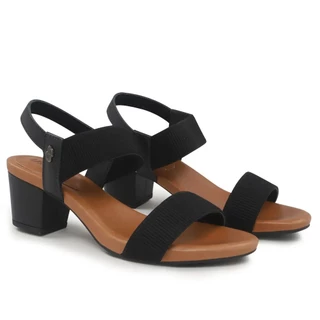 Sandália Fem Usaflex Salto Bloco Elástico Preto Y8204014 em Oferta na Shopee