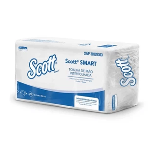 Papel Toalha Interfolha 2 Dobras Folha Simples 21,7X19,5 com 1.000 Folhas Scott