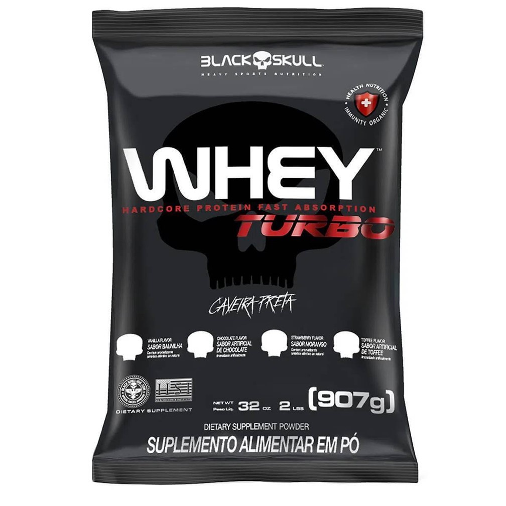 Whey Turbo Refil 907g Chocolate Black Skull