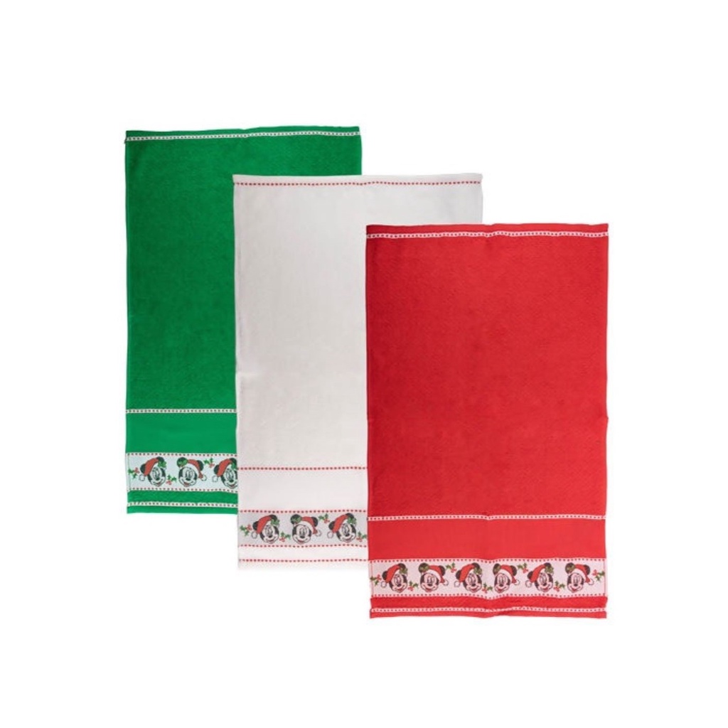 Kit 3 Toalhas de Visita Lavabo Mickey Natal Bordar Dohler