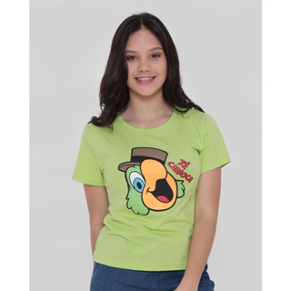 Camiseta Juvenil Zé Carioca Disney Verde Neon