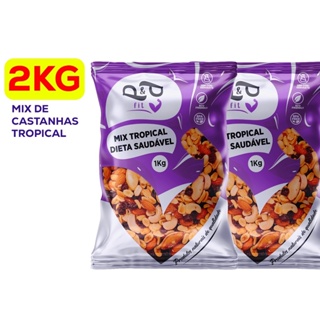 Kit Mix Castanhas Tropical Nuts Dieta Saudável 2 Unidades 1Kg
