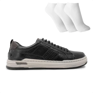 Sapatênis Democrata Denim Mike Masculino + 3 Pares de Meias 100% Original Com Nota Fiscal e Garantia