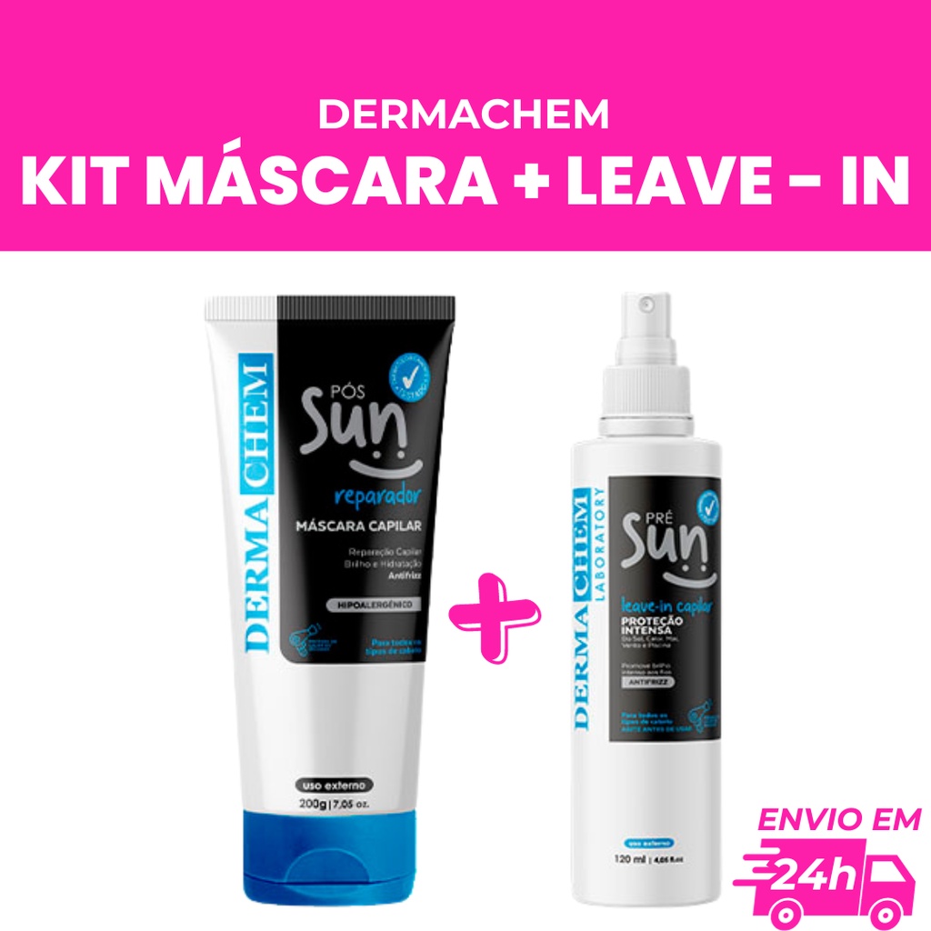KIT MÁSCARA CAPILAR + LEAVE IN DERMACHEM | Shopee Brasil