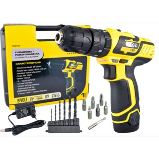 Furadeira Parafusadeira Com Impacto 12v Bivolt + Acessórios